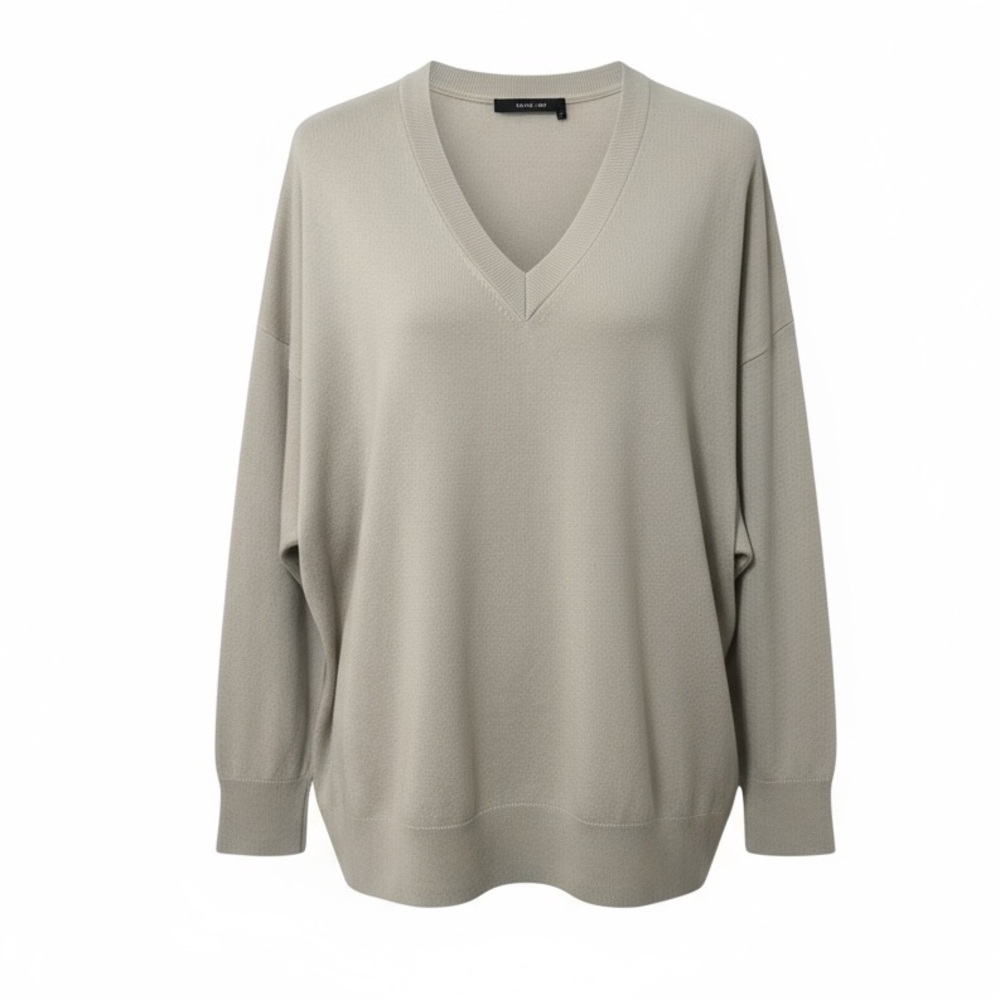 Jenni Kayne Charlie Cashmere V-Neck Tunic Sweater in Dove Size M